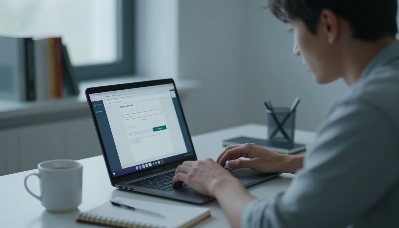 Focused user uploading a PDF document to a laptop for digital conversion