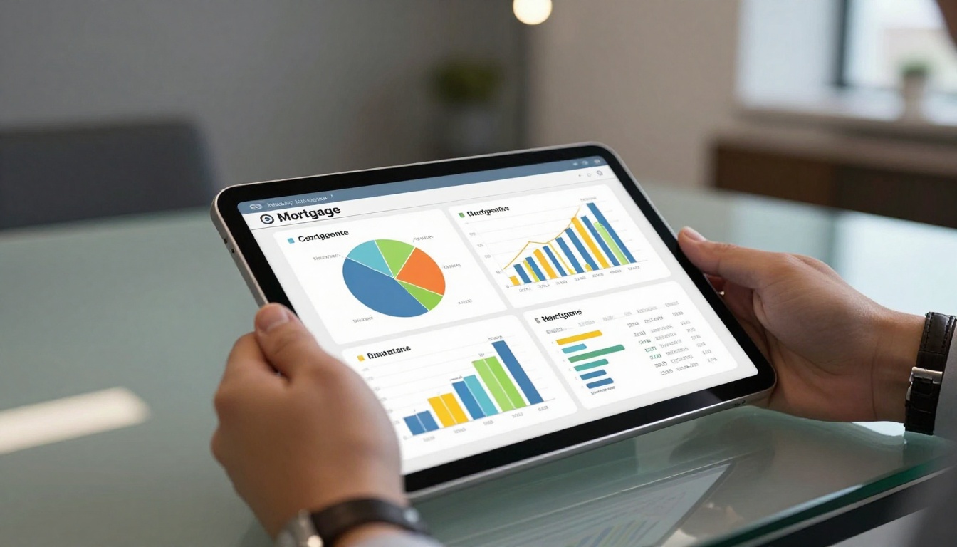 Close-up of hands holding tablet displaying a flipbook proposal with charts and typography Close-up of hands holding tablet displaying a flipbook proposal with charts and typography