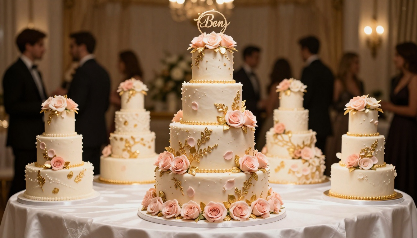 Quinceañera celebration cake with blush flowers Quinceañera celebration cake with blush flowers