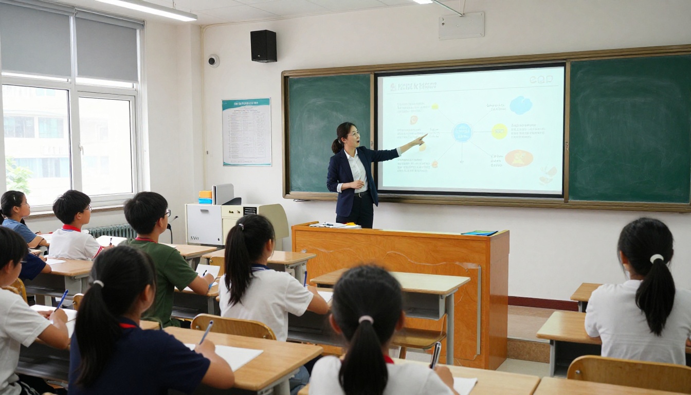 Teacher using flipbook in classroom