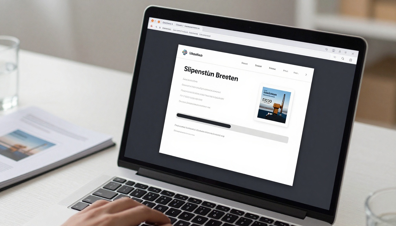 An iMac screen showing a German catalog PDF being uploaded to a flipbook conversion interface