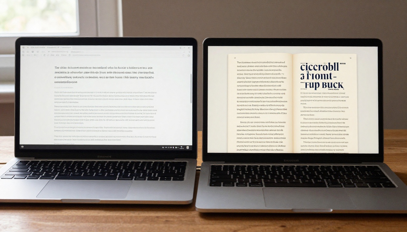 Side-by-side comparison of low contrast versus high contrast accessible flipbook design