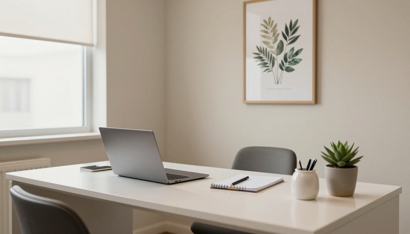 Clean modern nutritionist consultation office interior