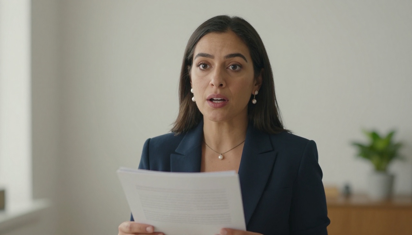 Life coach speaking to camera while holding a flipbook