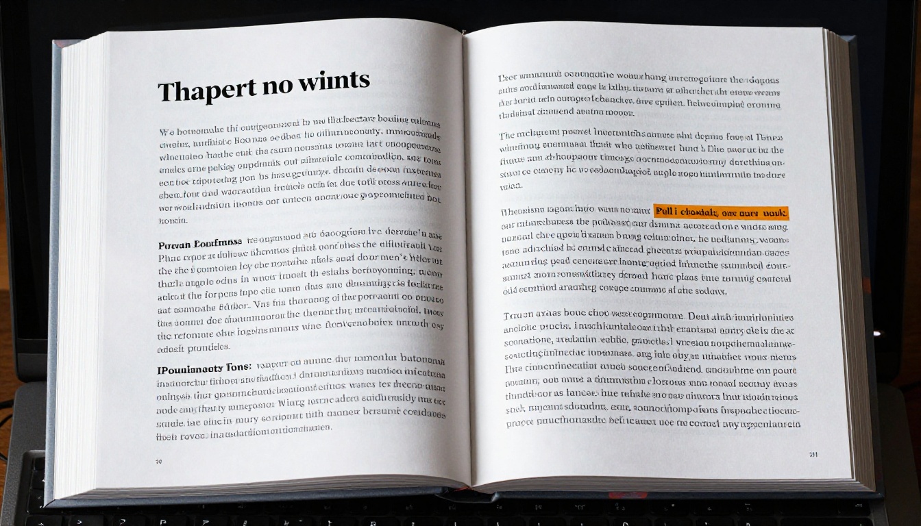 Close-up of a professionally designed digital flipbook open on a high-resolution monitor showing a two-page spread