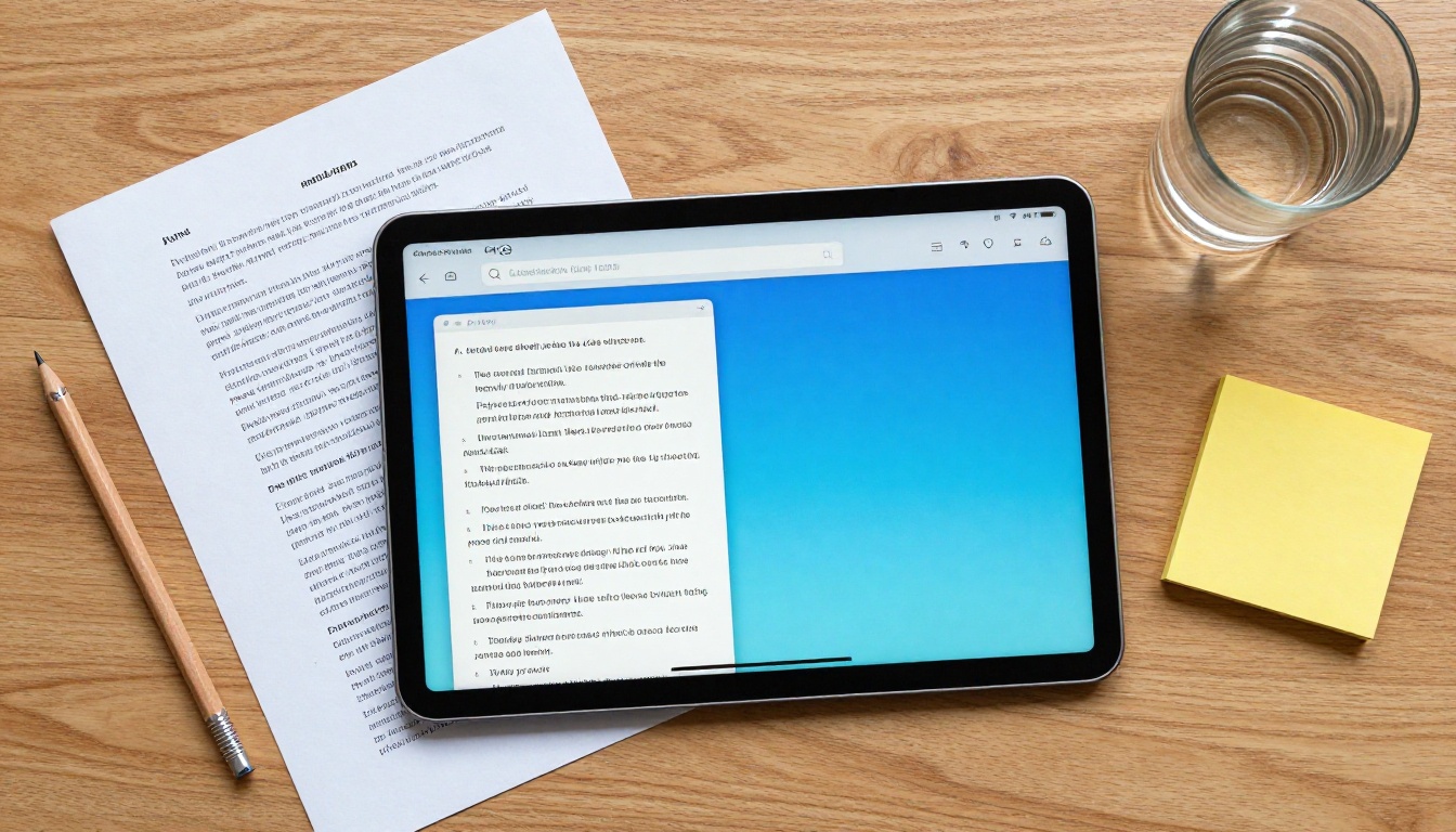 Paper document versus digital flipbook laid side by side on a desk Paper document versus digital flipbook laid side by side on a desk