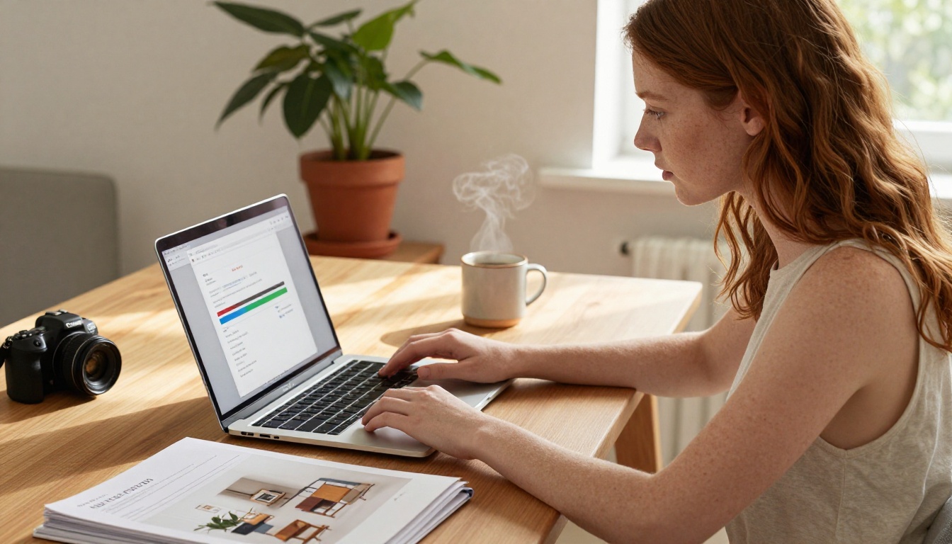 Woman uploading a PDF catalog to a digital flipbook platform