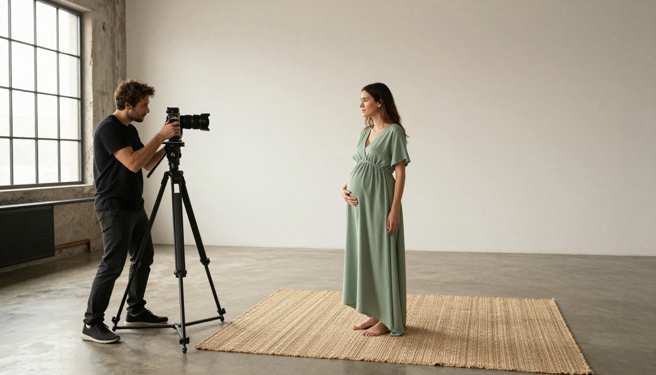 Behind the scenes maternity brand photoshoot