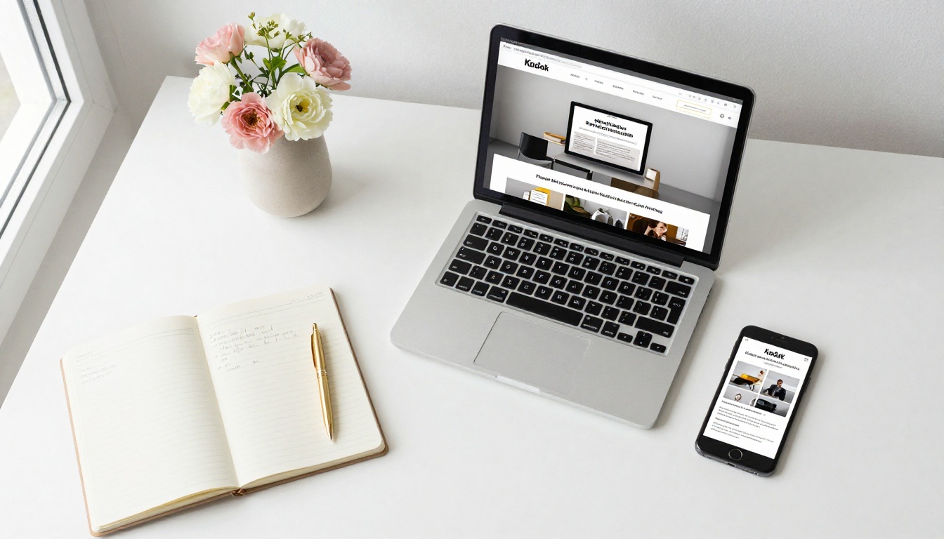 Multi-device flat-lay showing the same flipbook on tablet, laptop, and smartphone