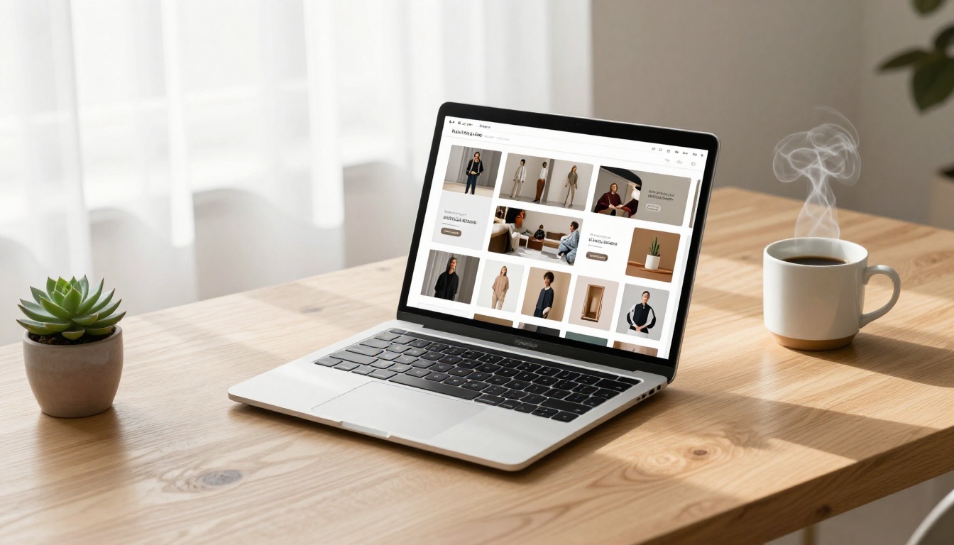 Digital flipbook catalog on a laptop