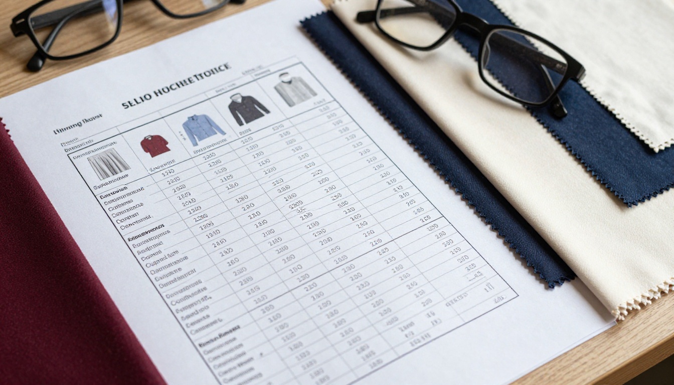 Wholesale linesheet printed document with fabric swatches on a light oak desk Wholesale linesheet printed document with fabric swatches on a light oak desk