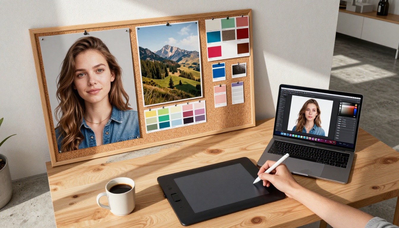AI designer workspace with pricing comparison on dual screens
