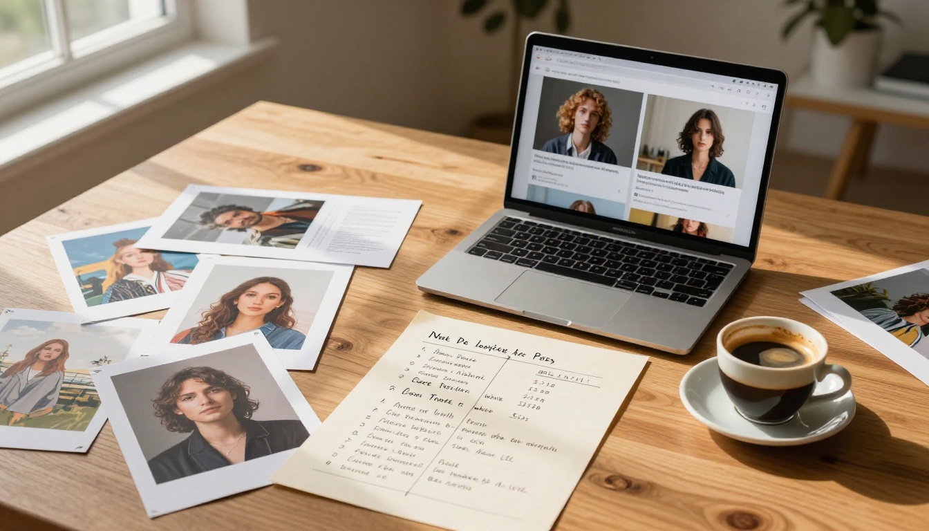 Flat lay of MacBook and handwritten comparison chart for AI platform pricing