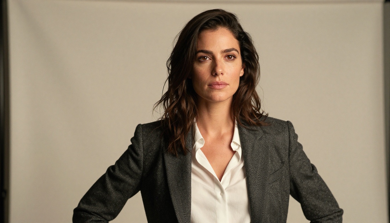 Professional portrait of woman in photography studio