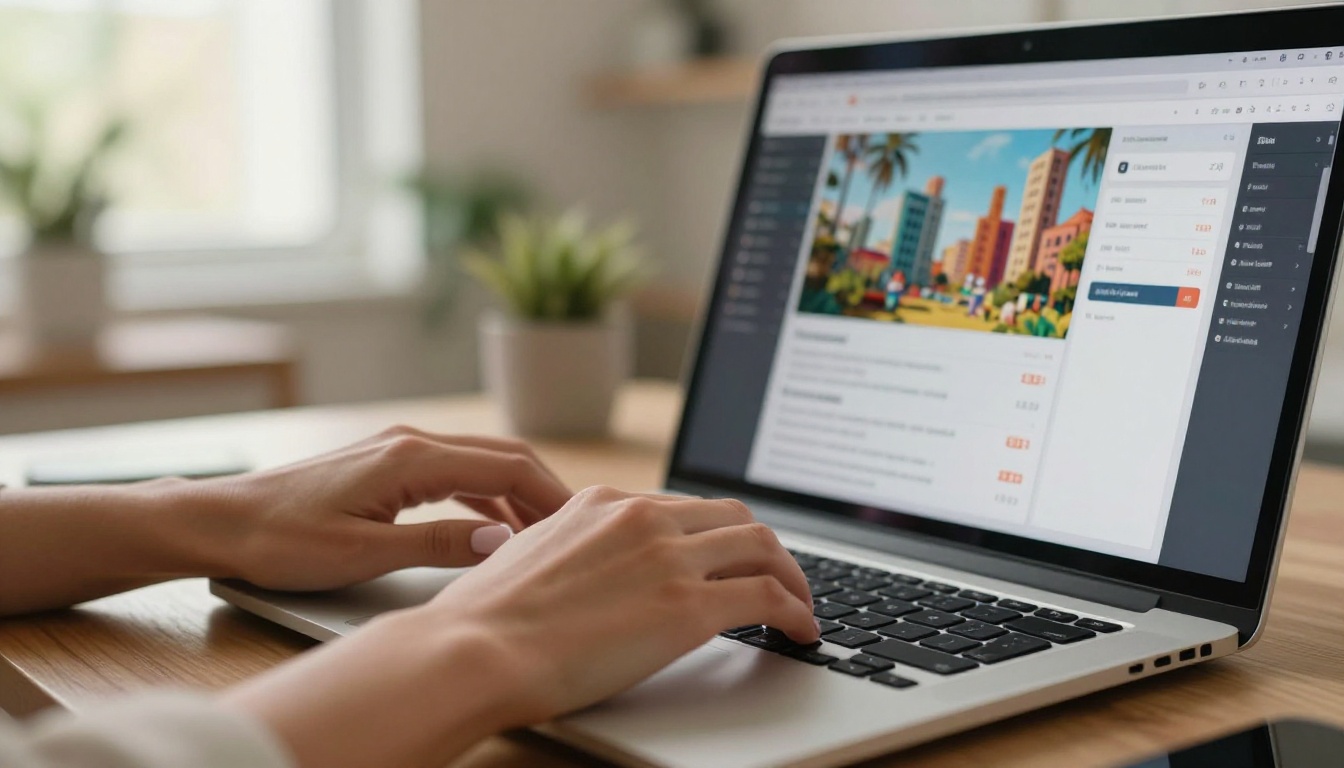 Hands reviewing AI platform pricing on laptop screen