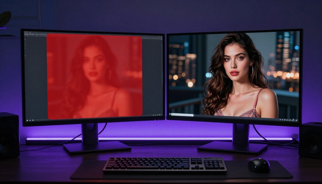 AI platform interface comparison showing censored vs uncensored generation results