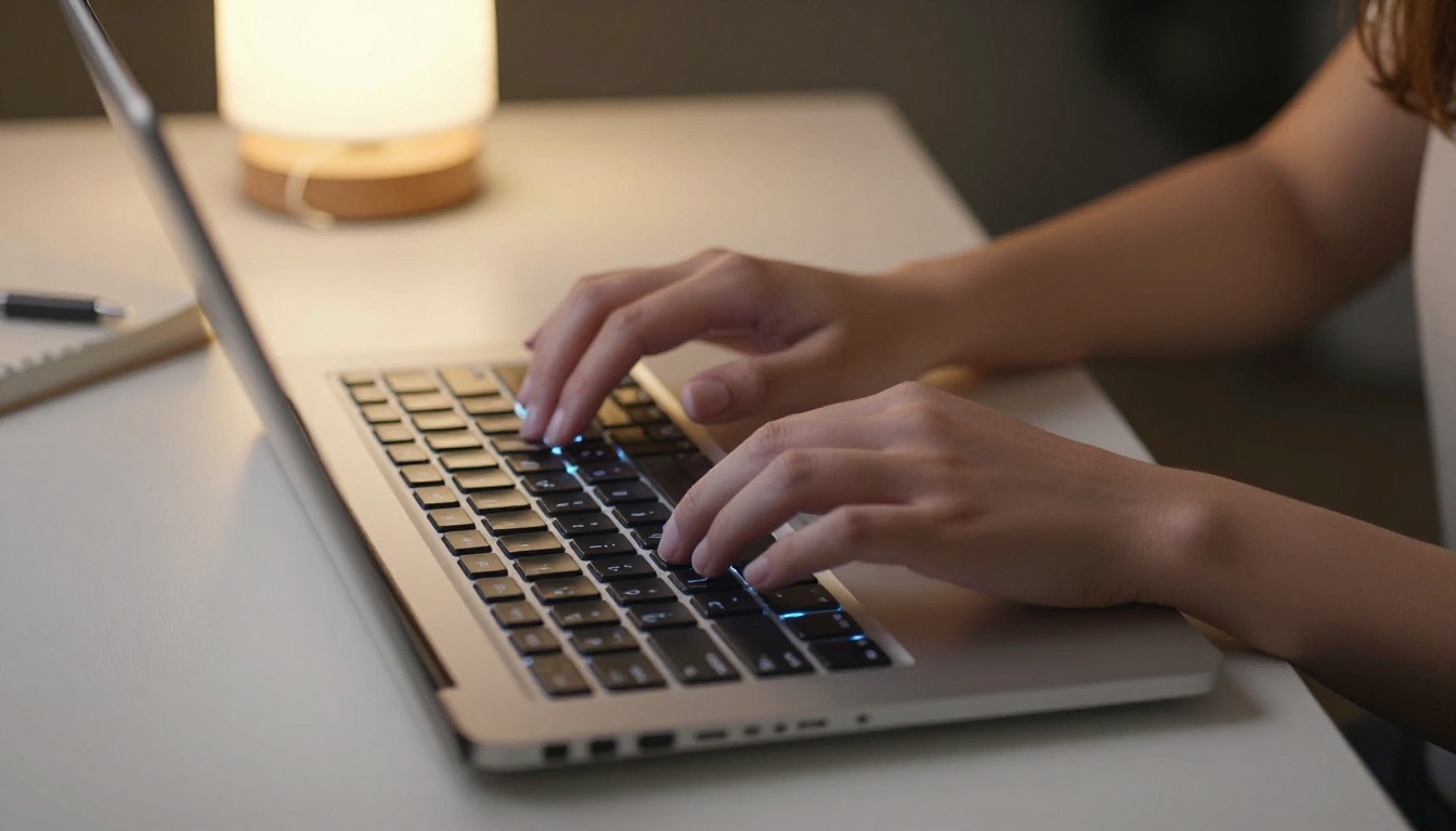 Creative professional typing on a mechanical keyboard