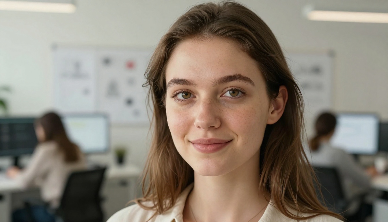 Creative professional browsing AI models on monitor