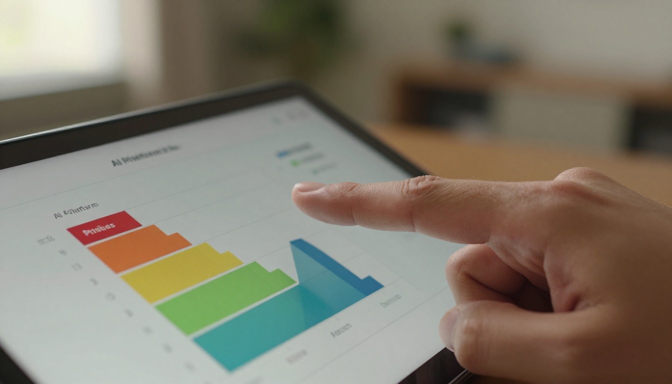 A person reviewing a pricing chart on a tablet in a modern living room