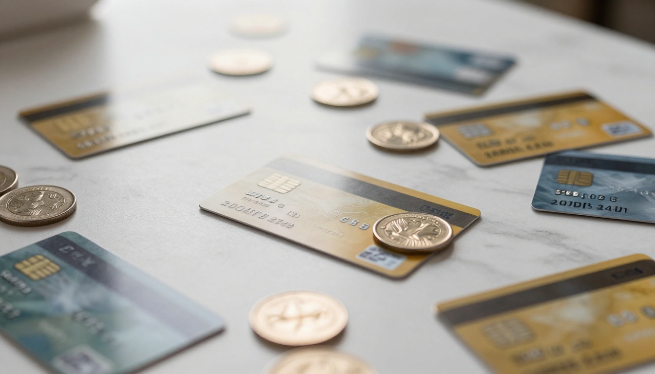 Credit cards cut in half on marble desktop symbolizing wasted spending Credit cards cut in half on marble desktop symbolizing wasted spending