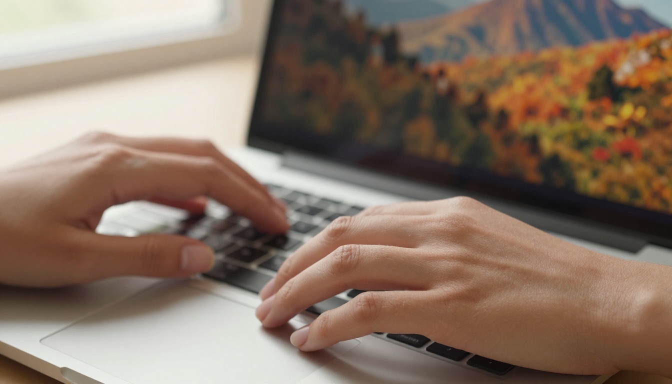 Hands typing prompts into an AI image generation tool