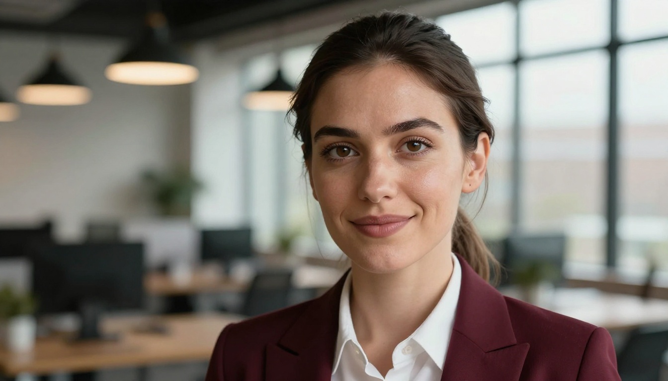 Close-up portrait of confident creative professional woman