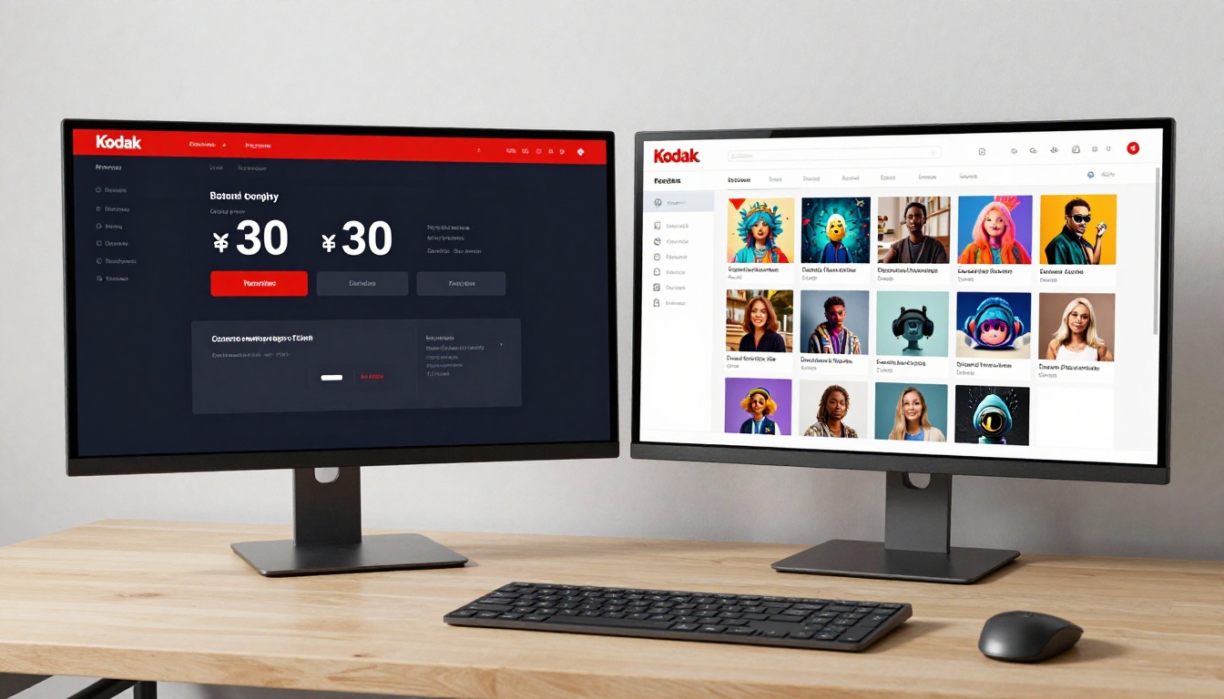 Side-by-side dual monitor comparison of a billing interface and a bright AI platform with hundreds of model thumbnails