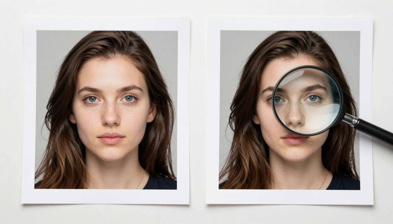 Side-by-side AI image quality comparison on light table