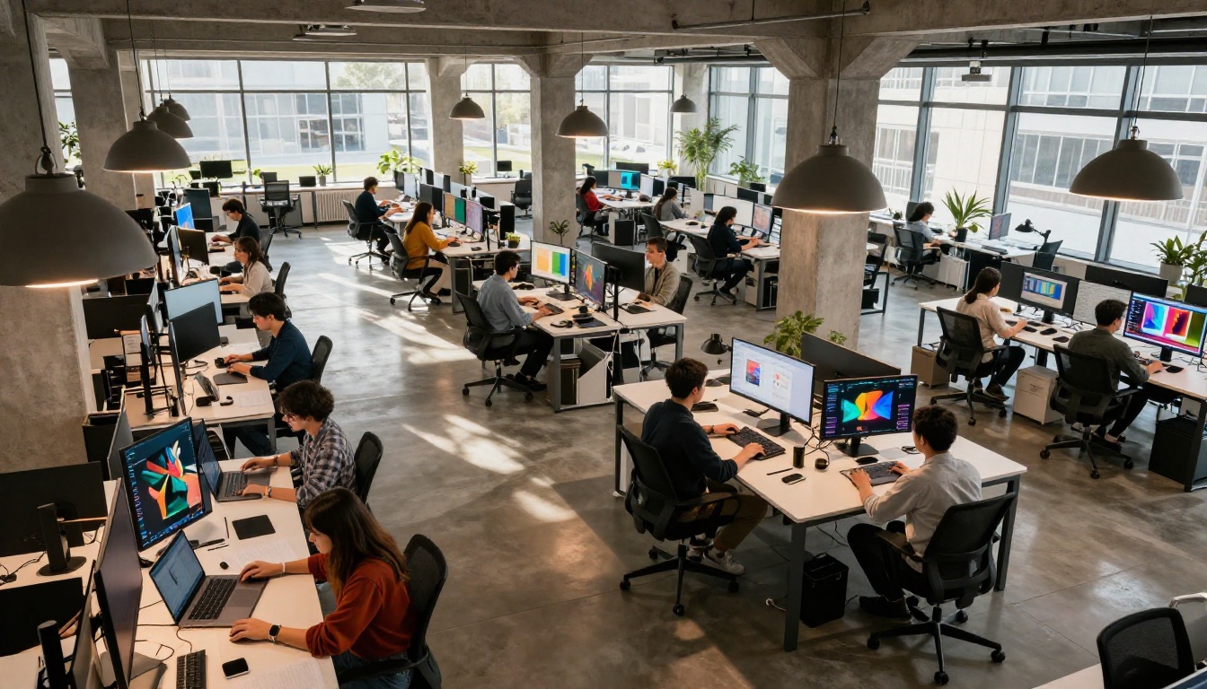 Testing AI image generators across multiple workstations in a professional studio environment