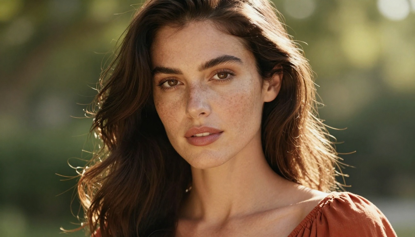 Portrait of a beautiful woman, natural photorealistic photography
