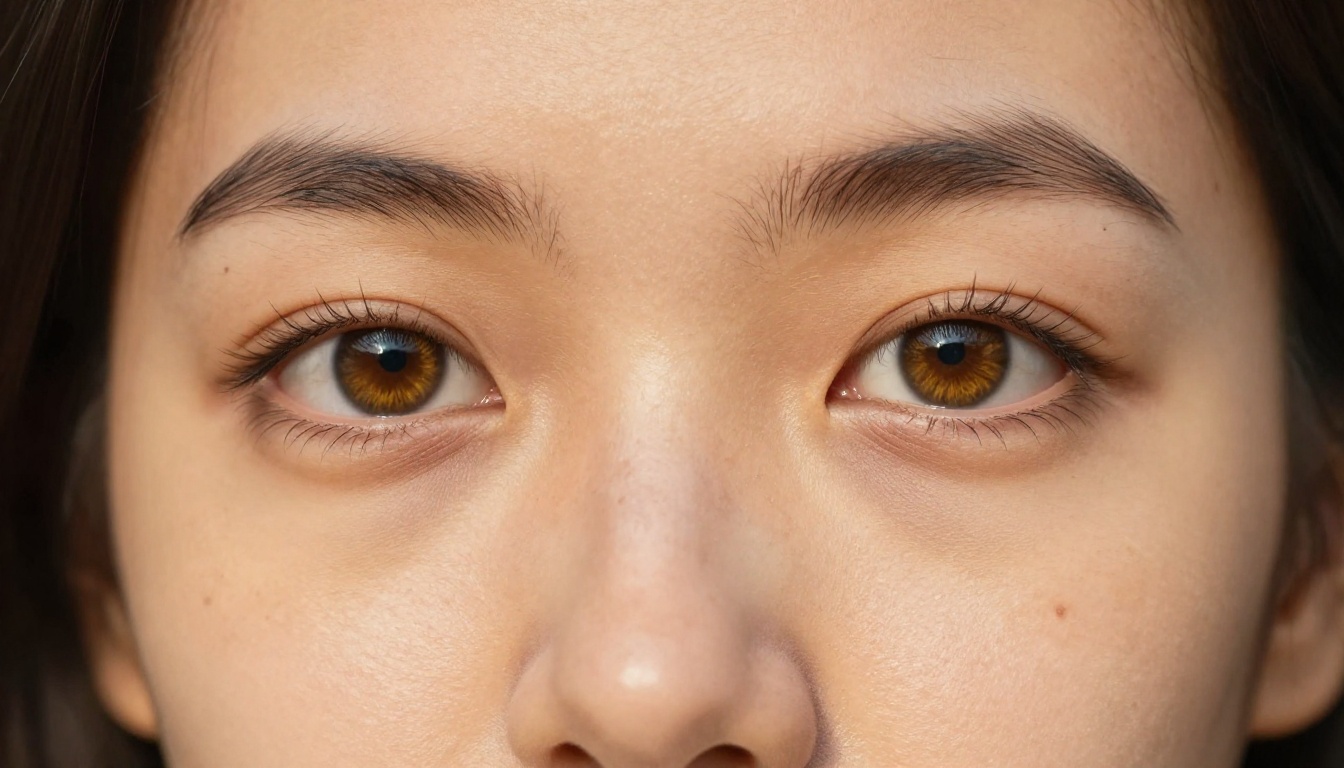 Photorealistic extreme close-up portrait with microscopic skin texture detail, shallow depth of field, Kodak Portra 400 film grain