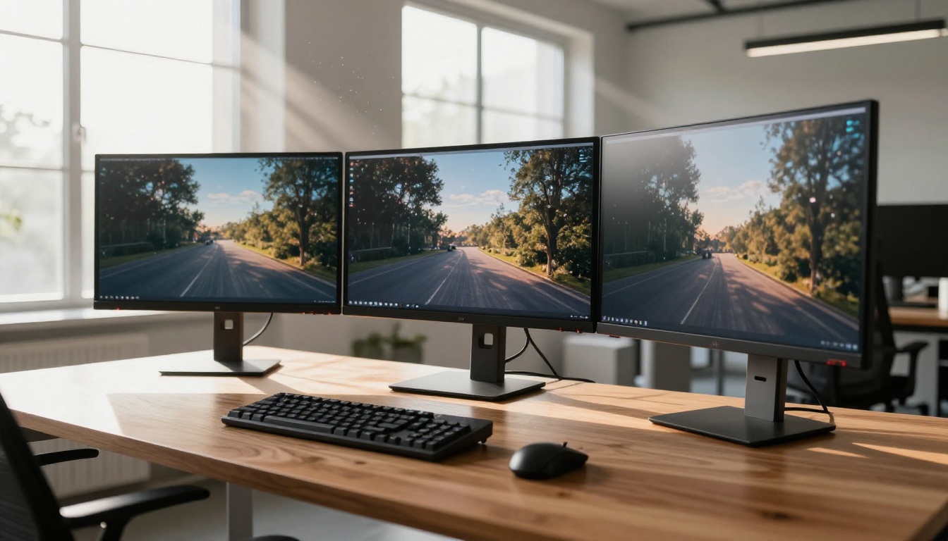 Three AI video models displayed on professional monitors for comparison