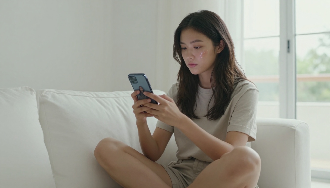 AI content creator browsing video tools on smartphone