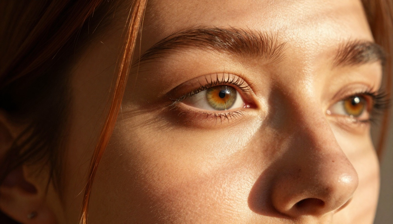 Close-up photorealistic portrait with natural lighting and skin texture detail Close-up photorealistic portrait with natural lighting and skin texture detail