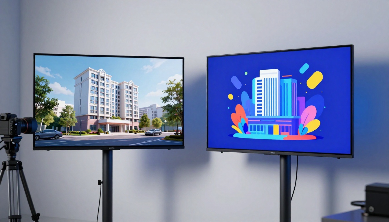 Two AI screens displaying different image generation outputs side by side Two AI screens displaying different image generation outputs side by side