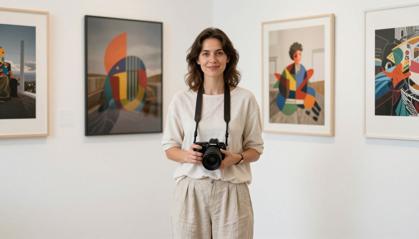 Art studio with photography prints