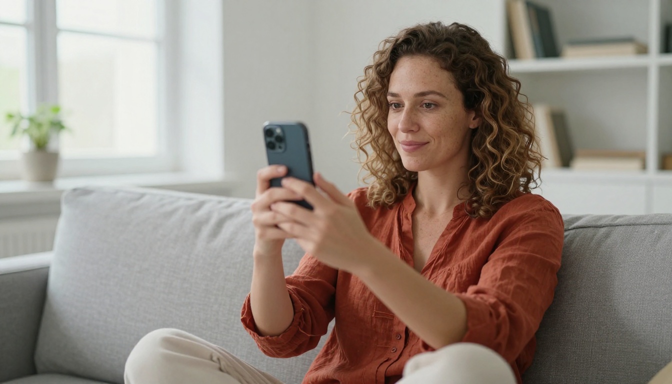 Creator filming with smartphone at home