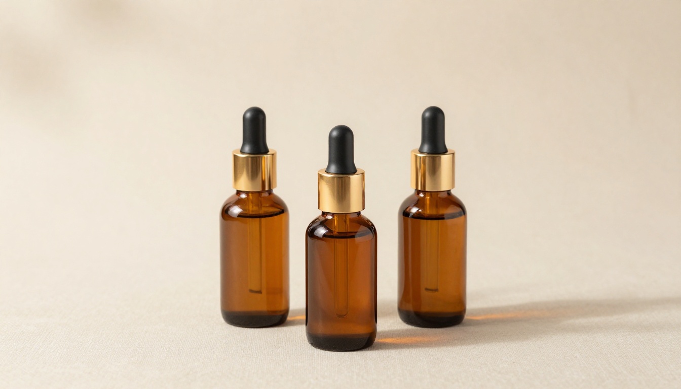 E-commerce product photography setup with skincare bottles