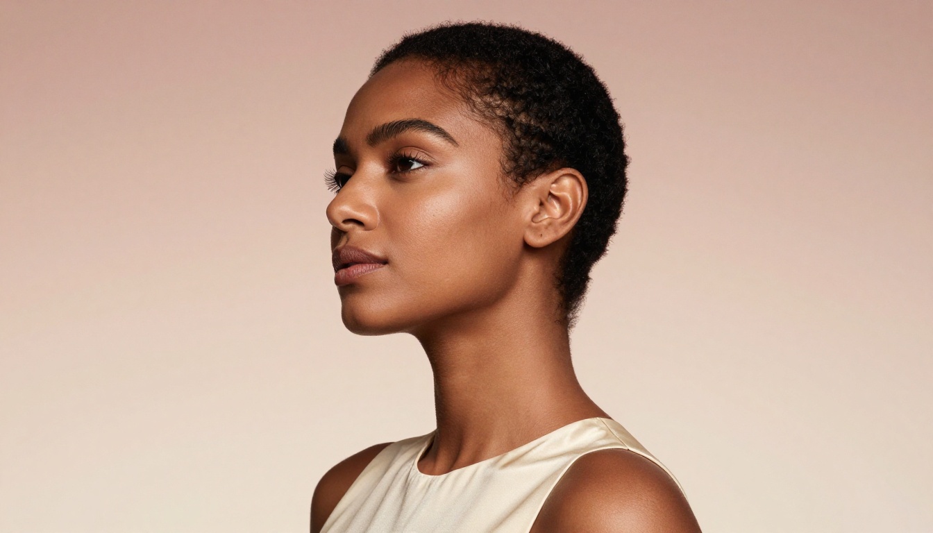 Beauty campaign close-up portrait with professional studio lighting