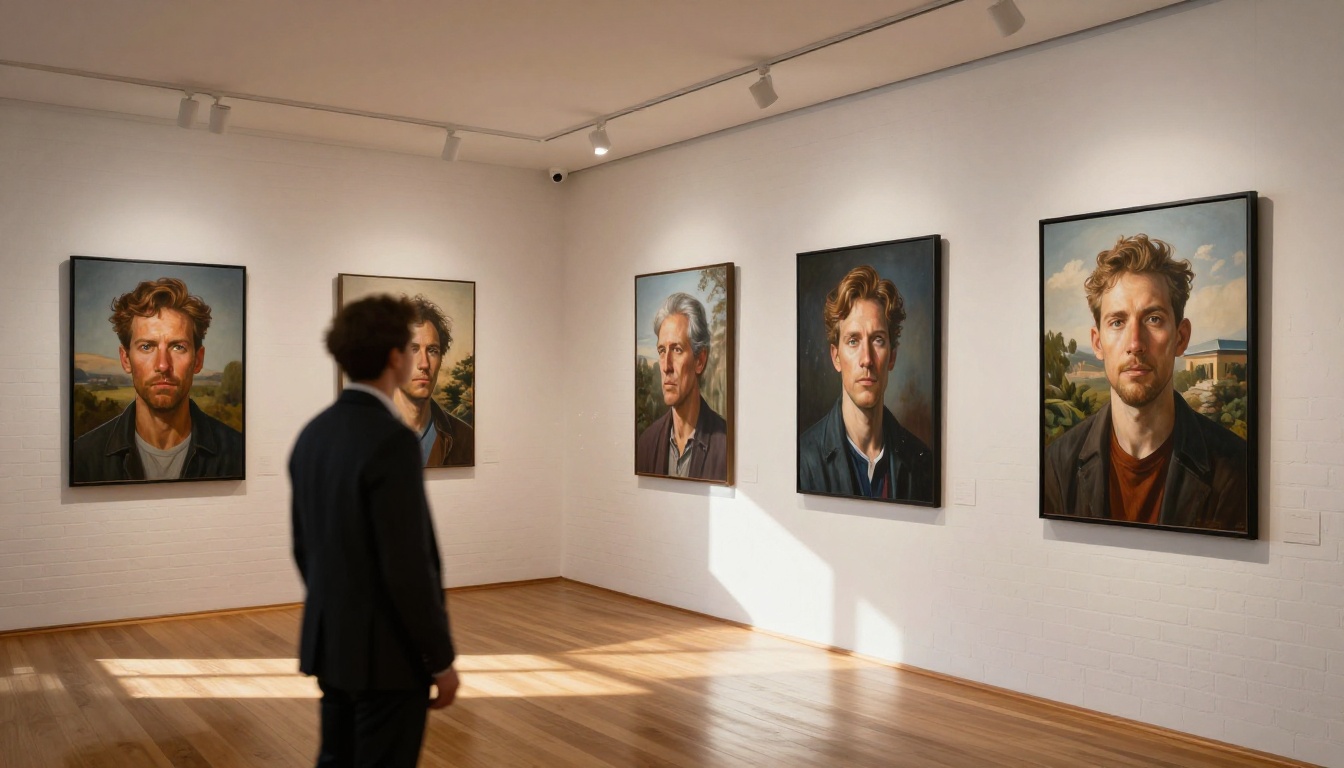 AI art gallery displaying community-generated photorealistic prints