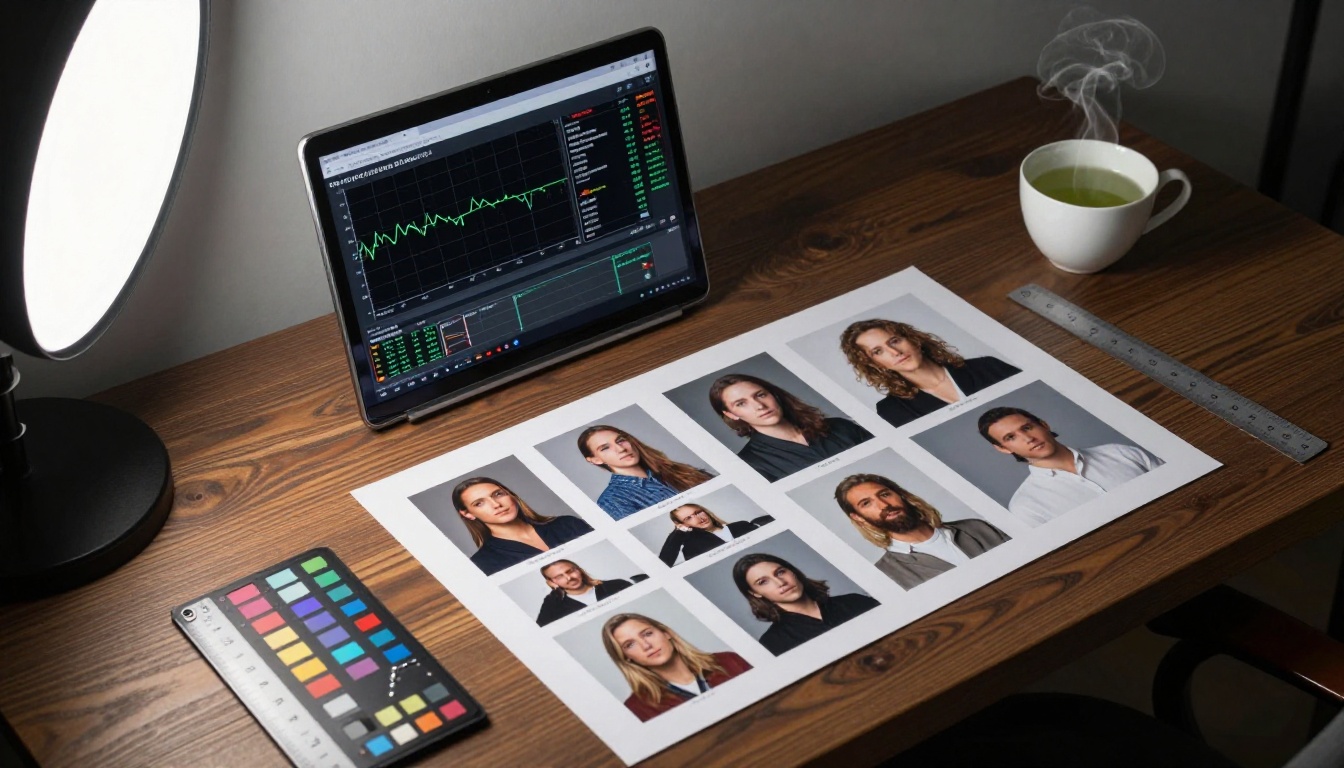 LoRA training data and fine-tuning workflow on creative desk