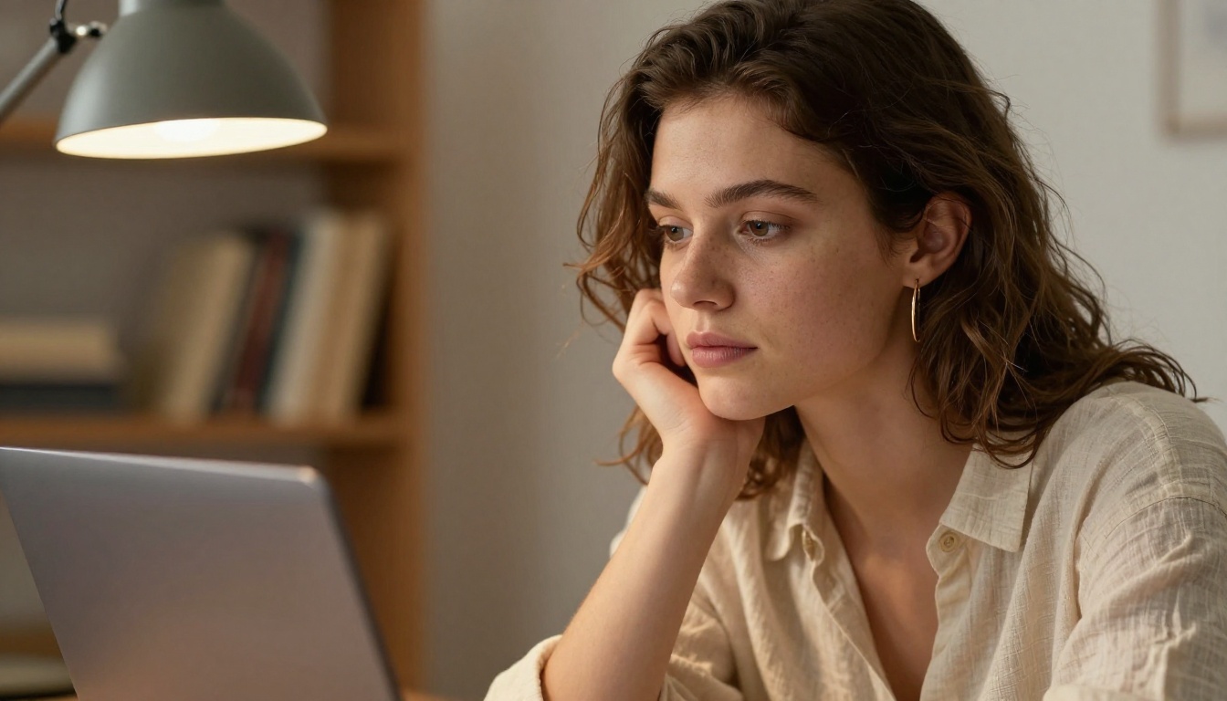 Close-up portrait of a creative professional at her desk
