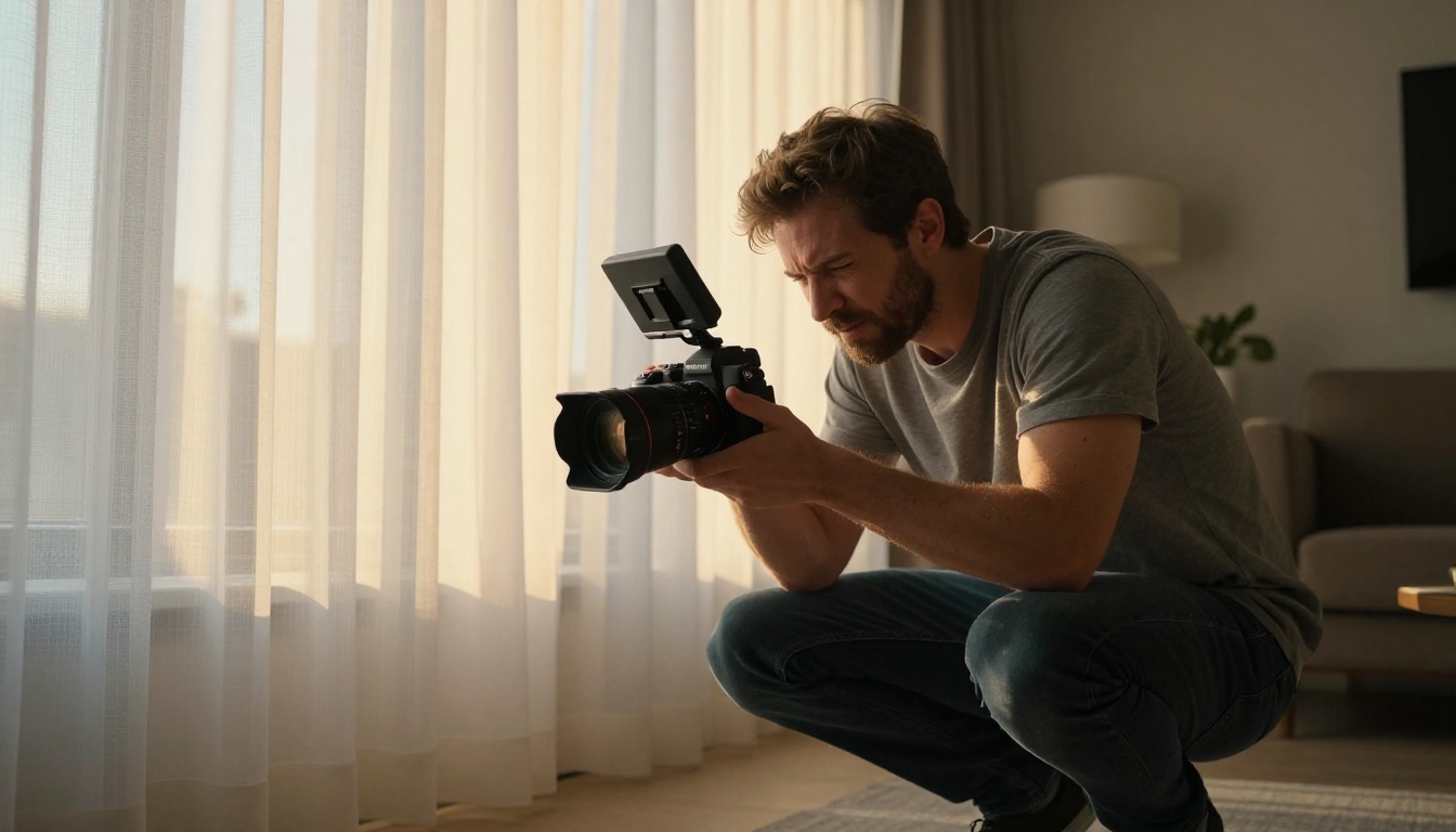Professional filmmaker capturing a cinematic scene with mirrorless camera in golden afternoon light Professional filmmaker capturing a cinematic scene with mirrorless camera in golden afternoon light