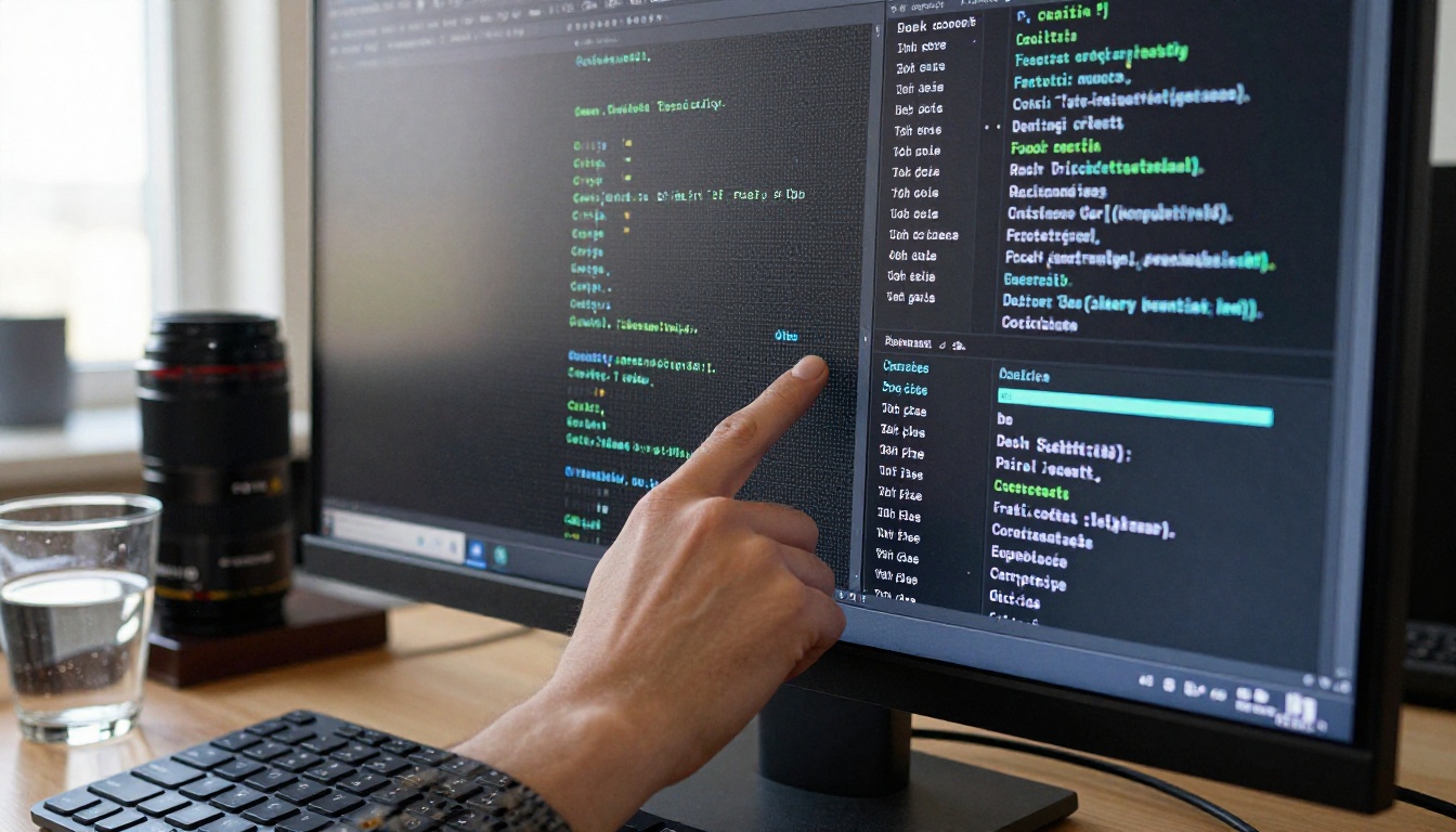 Close-up of a monitor screen displaying image metadata and content credentials