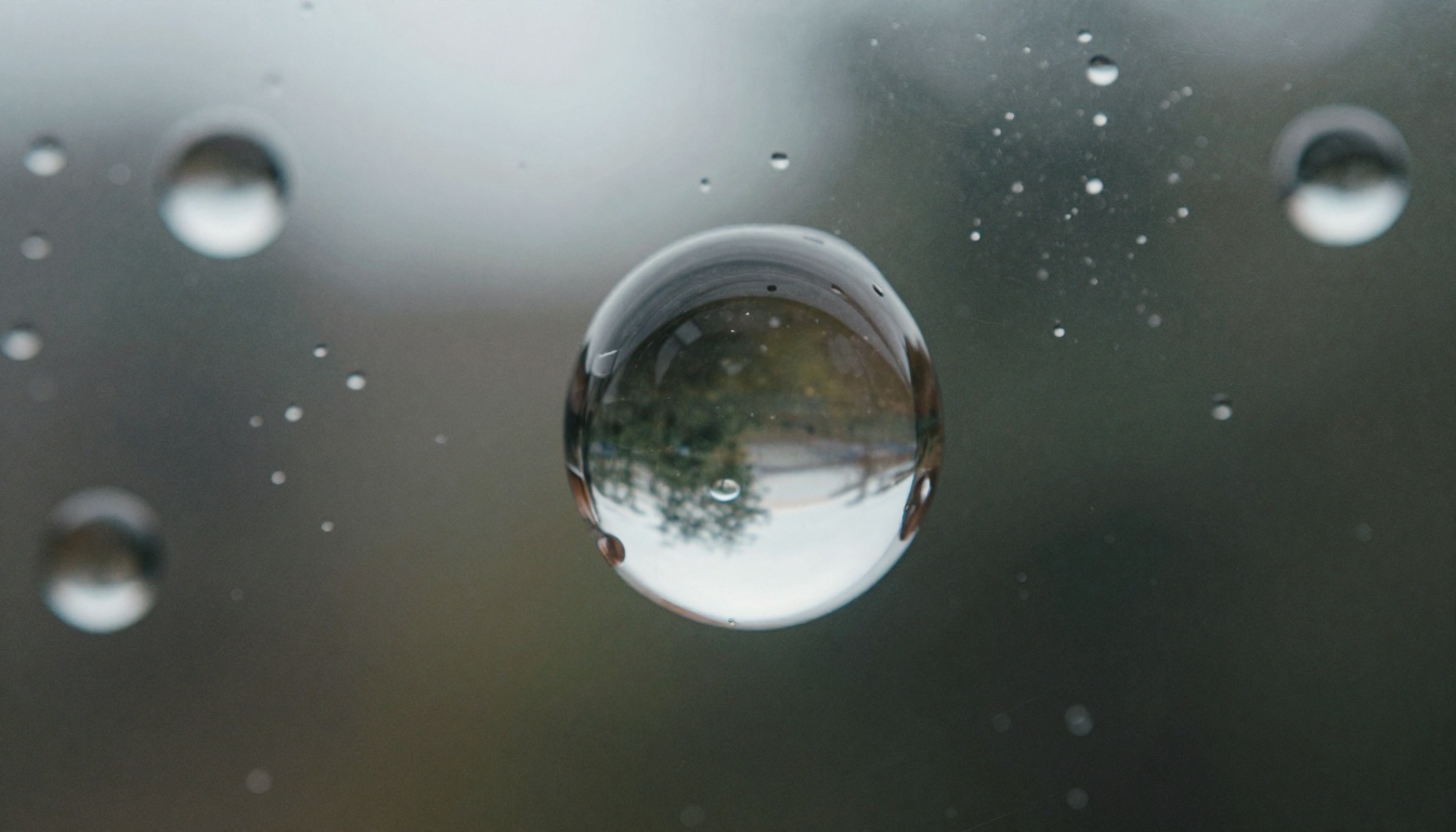 Macro close-up of water droplets on glass demonstrating photorealistic detail in AI video Macro close-up of water droplets on glass demonstrating photorealistic detail in AI video