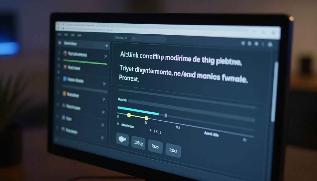 AI video generation interface on monitor screen