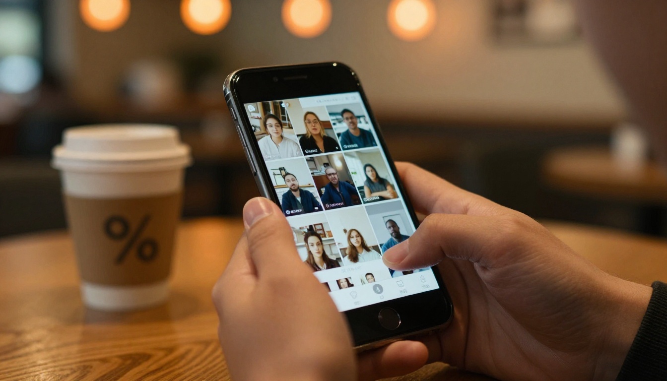 Smartphone displaying short-form video content in a social media feed