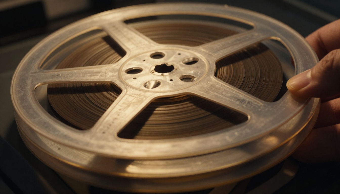 Vintage film reel macro detail close-up Vintage film reel macro detail close-up