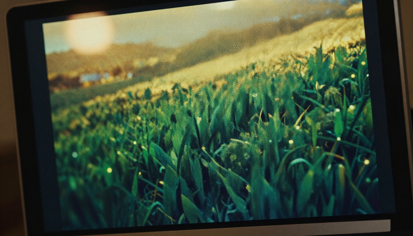 Monitor screen displaying vivid cinematic AI video output