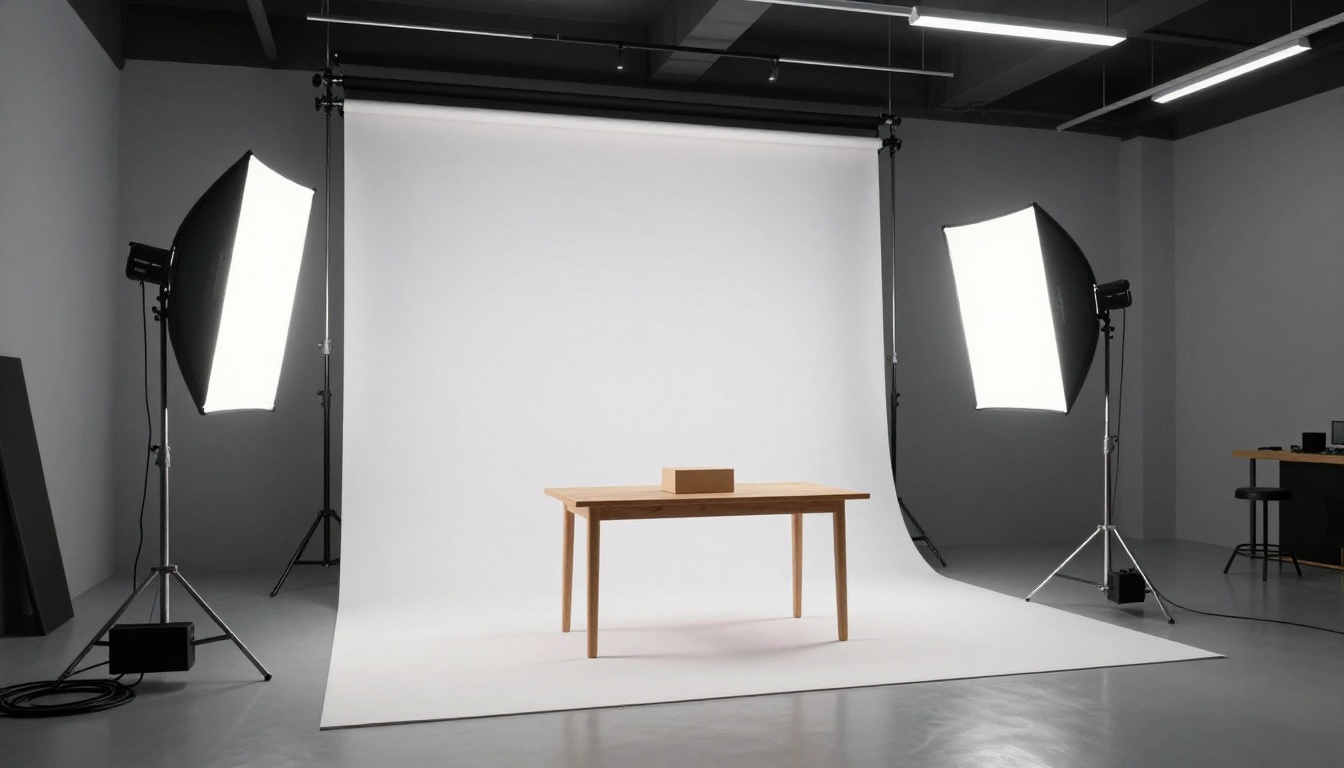 Product photography studio setup for video shoots